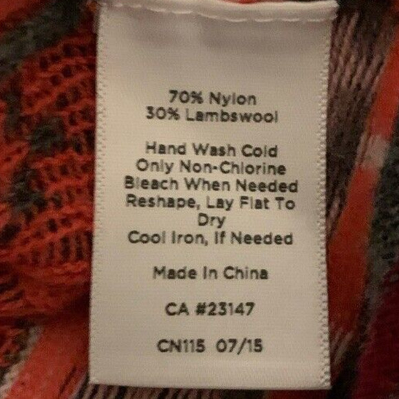 Talbots Nordic Fair Isle Lambswool Sweater Women L Wool Blend Gray Pink High-Low - Picture 14 of 15